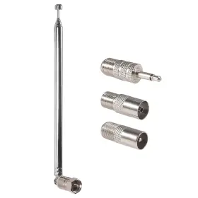 Aediko 701715481015 Fm Telescopic Antenna 75 Ohm F-type Male Plug With Silver Aediko 701715481015 Fm Telescopic Antenna 75 Ohm F-type Male Plug With Silver