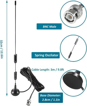 Aediko 701715481114 2pcs Police Scanner Antenna Radio Hf Vhf Uhf Silver Black #2 Aediko 701715481114 2pcs Police Scanner Antenna Radio Hf Vhf Uhf Silver Black #2