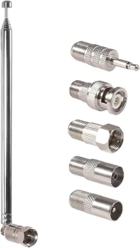 Aediko 701715485242 Fm Telescopic Antenna 75 Ohm Indoor Radio F Type Male Silver Gold Aediko 701715485242 Fm Telescopic Antenna 75 Ohm Indoor Radio F Type Male Silver Gold