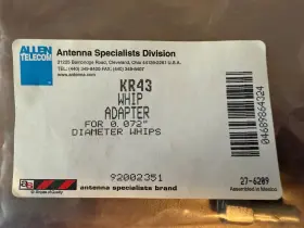 Kr43 Allen Telecom Lot Of 5 Antenna Whip Adapter For 0.072 Inch Diameter Whips New Kr43 Allen Telecom Lot Of 5 Antenna Whip Adapter For 0.072 Inch Diameter Whips New