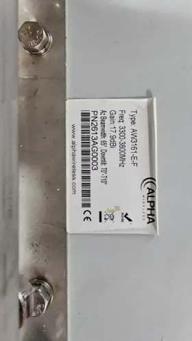 Alpha Wireless Aw3161-e-f Base Station Sector Antenna 3300-3800mhz