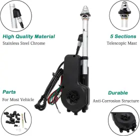 Tx00-2032 Anina Universal 12v Car Power Radio Antenna Fully Automatic White Black #3