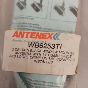 Wb8253ti Antenex New 3db Gain Black Window Mounted Antenna 14ft Rg58u Cable #2