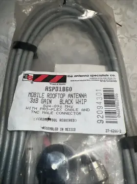 27-6266-d Antenna Specialists Aspd1860 Mobile Rooftop Mount 3 Db Gain Nos #2 27-6266-d Antenna Specialists Aspd1860 Mobile Rooftop Mount 3 Db Gain Nos #2