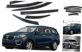 D030 Autoclover Tape-on Rain Guards Window Visors 6 Pcs Set For Kia Sorento 2016 2017 2018