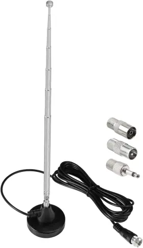 Bfn00771 Bingfu Strong Magnetic Base Fm Radio Antenna Telecopic For Pioneer Silver