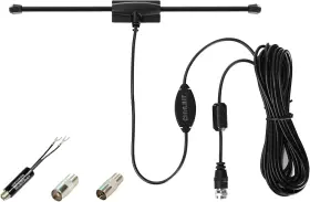 Qant-230 Chhliut Universal Fm Radio Dipole Antenna Screw F Male Plug For Home Av Audio Black