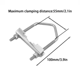 Amcobubc-100-2 Dghaop 2pcs Antenna Mast Cross-over Bracket Kit U-bolt Clamp 100mm For Outdoor White #2