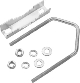 Amcobubc-100-2 Dghaop 2pcs Antenna Mast Cross-over Bracket Kit U-bolt Clamp 100mm For Outdoor White #3