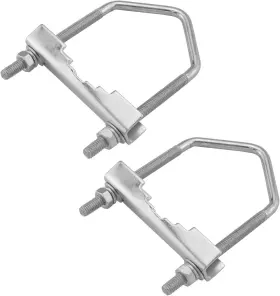 Amcobubc-100-2 Dghaop 2pcs Antenna Mast Cross-over Bracket Kit U-bolt Clamp 100mm For Outdoor White