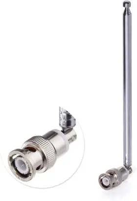 Bnc-antenna-6120-6 E-outstanding 7 Section Telescopic Bnc Male Swivel Antenna For Tv Fm Silver