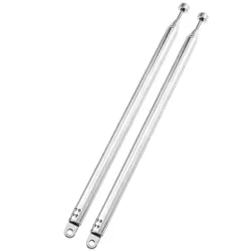 Ratara-7-120-2 E-outstanding 2pcs Radio Antenna Replacement 7 Sections Stainless Silver