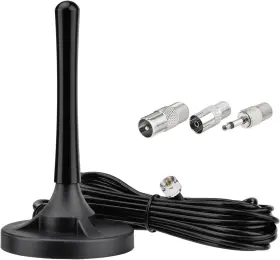 Ewua0224 Eightwood Fm Antenna For Stereo Receiver Magnetic Base Radio Black
