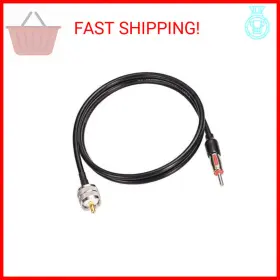 Ewuj0170 Eightwood Pl259 Uhf Plug To Din Am/fm Male Extension Lead 3 Feet Cable Rg58