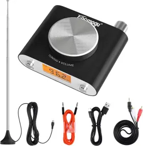 A18409-mg-us Facmogu Fm Radio Receiver Professional Si4730 With 33ft Black
