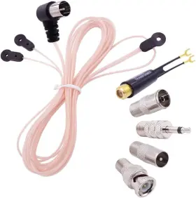 Us-ant-13 Fancasee Universal Fm Antenna Dipole 75 Ohm F Male Push On Plug Coax Gold