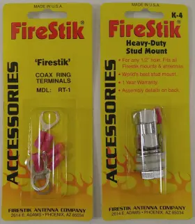Firestik 797035489565 Bundle Lot 1 Each K-4 Cb Radio Antenna Lug Style Stud Mount Rt-1 Ring Terminal