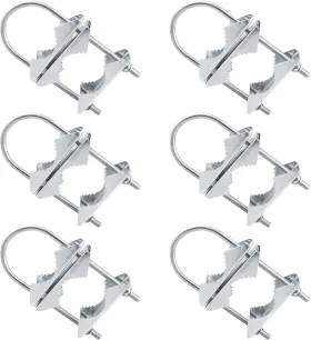 Bg06-t6 Gbgs 6 Sets Double Antenna Mast Clamp Fit 2 Inch And 1-1/8 -2 Od Silver