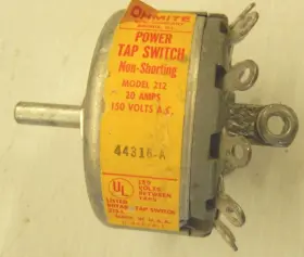 44315-a Ge 3z9605 Ohmite 212 20 Amp Power Tap Switch 1p12p