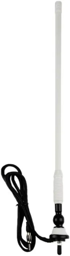 Hmat47w Herdio Waterproof Marine Antenna Rubber Duck Dipole Flexible Mast Fm Am White