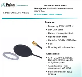 Arm21012dmfx Larsen Pulse Gnsscgmsma Gps/glonass/beidou/compass/galileo Satellite Antenna