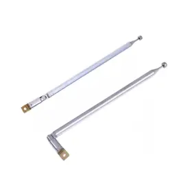 Lhazemu 716841557299 Am Fm Radio Universal Antenna 62cm Foldable Telescopic 2pcs Silver