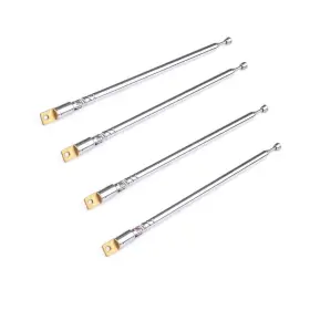 Lhazemu 716841557343 Am Fm Radio Universal Antenna 37cm Foldable Telescopic 4pcs Silver