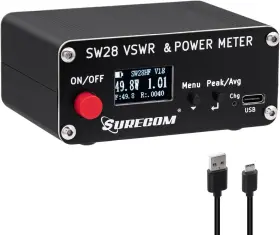Mcbazel Ms-030120 Surecom Sw-28hf 1.5mhz-60mhz 120w Mini V.s.w.r. And Power Meter Black