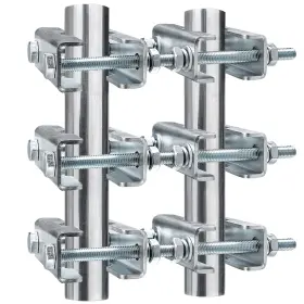 Mookeerf 639394776934 3 Sets Antenna Mast To Clamp Bracket Kit With V Jaw Silver