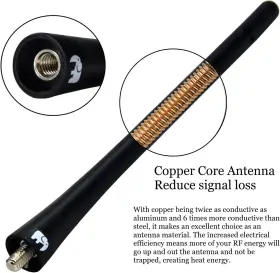 One250 313015881862 7 Inch Flexible Rubber Copper Core Antenna Compatible With All Dodge Ram Truck #3