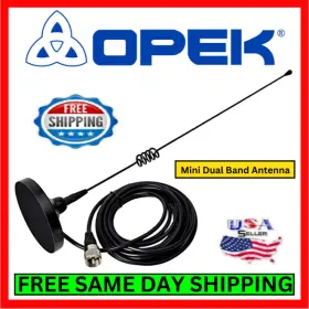 Vum-201-sma Opek Dual Band Uhf Vhf 19 Inch 150w Mini Magnetic Antenna With 9ft Coaxial And Sma Plug