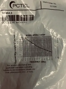 Ap454.3 Pctel 454.3 On Glass Uhf Antenna 410 To 512 Mhz Ap454.3 Pctel 454.3 On Glass Uhf Antenna 410 To 512 Mhz