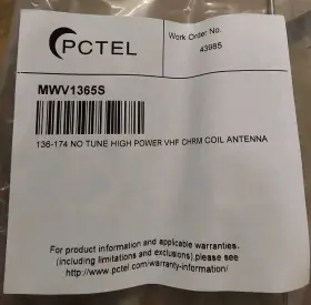 Mwv1365s Pctel New 136-174mhz No Tune Vhf High Power Coil Antenna Chrm Nmo 160w Mwv1365s Pctel New 136-174mhz No Tune Vhf High Power Coil Antenna Chrm Nmo 160w