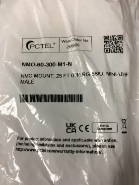Nmo-60-300-m1-n Pctel Nmo-60-30-m1-n New In Package 25 Ft Cable With Rg-58u And Mini Male Con