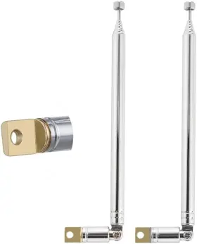 Van024 Pobady 2pcs Fm Telescopic Antenna Dab Radio 7 Sections Portable Silver Van024 Pobady 2pcs Fm Telescopic Antenna Dab Radio 7 Sections Portable Silver