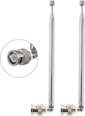 Van027 Pobady 2pcs Bnc Male Connector Telescopic Antenna 7 Sections Vhf Uhf 2 Pcs Silver Van027 Pobady 2pcs Bnc Male Connector Telescopic Antenna 7 Sections Vhf Uhf 2 Pcs Silver
