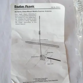 20-011 Radio Shack New All Band Mobile Glass Mount Scanner Antenna Ham #2 20-011 Radio Shack New All Band Mobile Glass Mount Scanner Antenna Ham #2