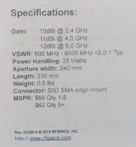 Tsa600-6000 Rfspace New Mhz Uwb Ultra Wideband Pcb Tapered Slot Antenna Gb24 #2