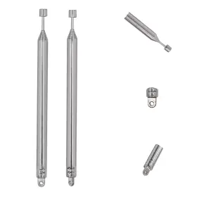 Shukefer San004 2pcs Fm Am Telescopic Radio Antenna Universal 8-108 Silver