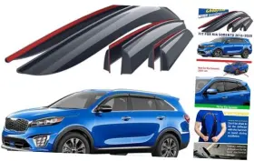 Gy008666 Spark Lines Inc Shatterproof Window Deflectors For Kia Sorento 2016-2020 Tape-on Rain