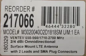 M3020040o2d1818sm Terrawave 698-2700 Mhz 2/4 Dbi 2x2 Mimo Omni Antenna Sma Male #2