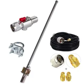 Ud Unique Dice 765373912519 Helium Outdoor Omni Fiberglass Antenna - 915mhz Lora 32.8ft Cable Grey