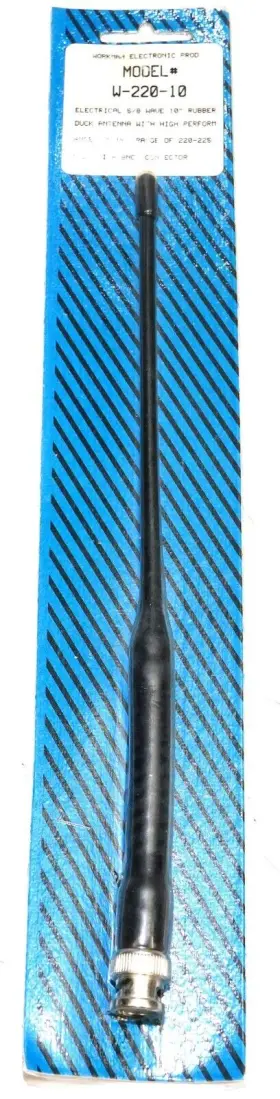 W-220-10 Workman Electronic Products 220 Mhz 10 Inch Rubber Duck Antenna Bnc Mount