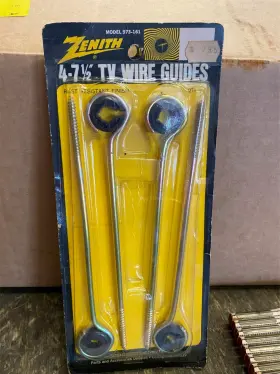973-161 Zenith Vtg Antenna Wire Guide Install Hardware 7.5 Inch 4 Pc Ham Radio Tv Mast Dish