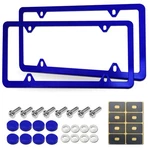 Blue License Plate Frames Slim Aluminum Holders With Mounting Hardware, 2 Pack. Fixed Price $15.94.