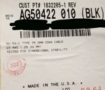 Belden For Connectivity RG-59/U Automotive Grade Coaxial Rf Antenna Cable. Fixed Price $249.99.