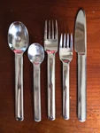Each Retroneu Scan Soup Teaspoon Stainless Steel 18/8 Salad Fork Knife. Fixed Price $99.99.