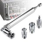 Fm Radio Antenna, Ancable Indoor Telescopic With Adapter, Silver. Fixed Price $14.69.
