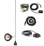 Black Mobile Radio Antenna Vhf Uhf Tunable Hole Trunk Magnet Mount PL259 8015B. Fixed Price $29.00.